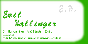 emil wallinger business card